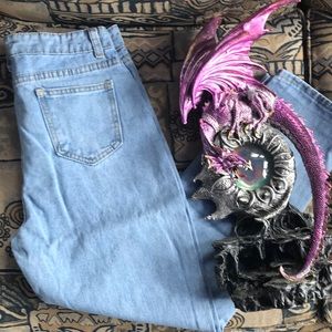 2 pairs high waisted mom jeans